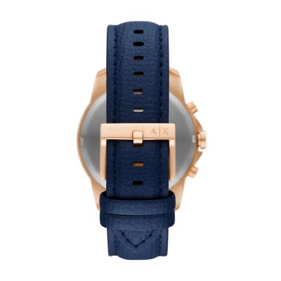 Armani Exchange Chronograph Blue Leather Watch - AX1723 - Watch