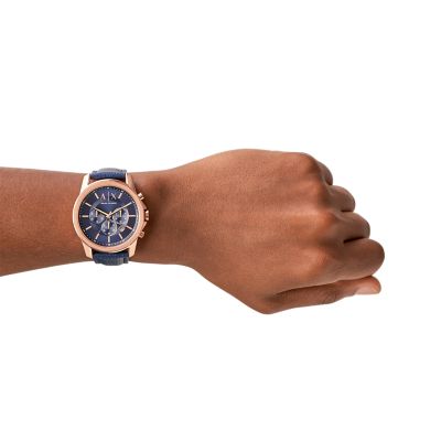 Armani Exchange Station Blue AX1723 - Watch Watch - Leather Chronograph