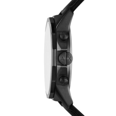 Armani Exchange AX1724 Chronograph Watch Station - - Leather Watch Black