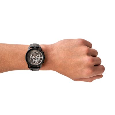 Armani Exchange Watch - - Watch Station AX1724 Leather Black Chronograph
