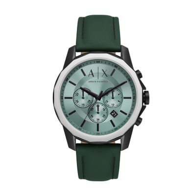 Armani Exchange Chronograph Green Leather Watch AX1725 Watch