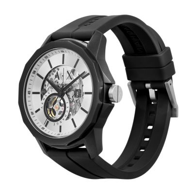 Black Silicone Watch Station - Watch - Armani Automatic AX1726 Exchange
