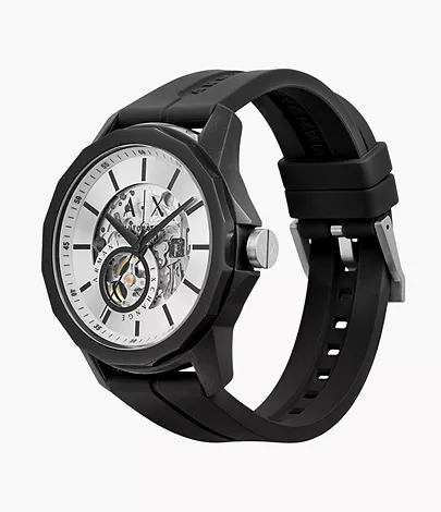 Armani Exchange Automatic Black Silicone Watch - AX1726 - Watch Station