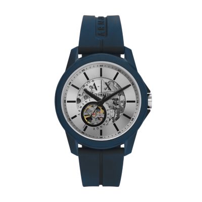 - Blue Automatic Exchange Silicone AX1727 Armani Station Watch Watch -