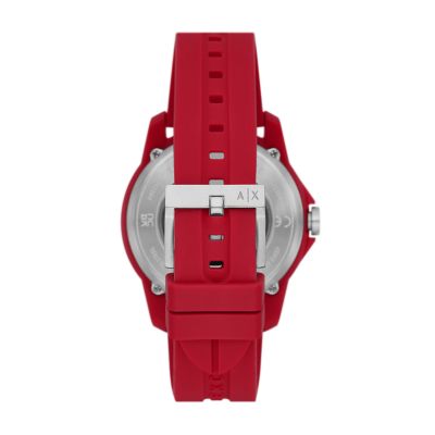 Silicone Watch - Watch Red Armani Automatic - Exchange AX1728 Station
