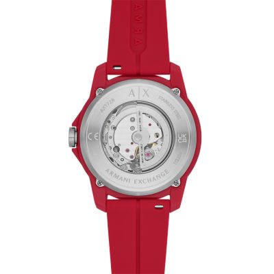 Armani Exchange Automatic Silicone Station Red Watch - AX1728 Watch 