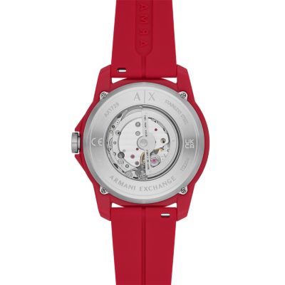 Armani Exchange Automatic Red Silicone Watch - AX1728 - Watch Station