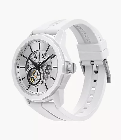Armani Exchange Automatic White Silicone Watch - AX1729 - Watch Station