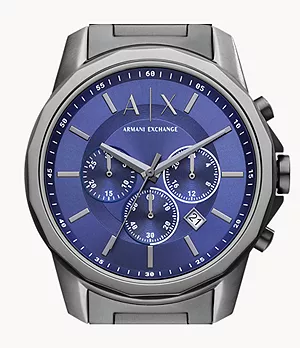 Armani Exchange Chronograph Gunmetal Stainless Steel Watch