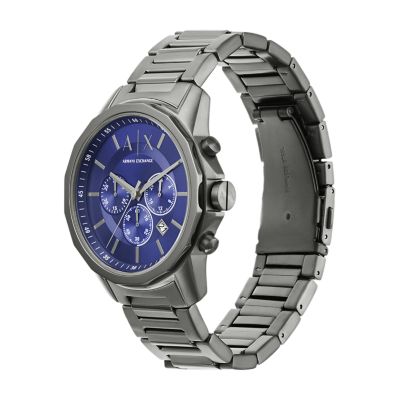 Armani exchange gunmetal watch new arrivals