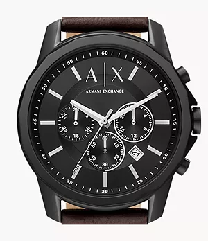 Armani Exchange Chronograph Brown Leather Watch
