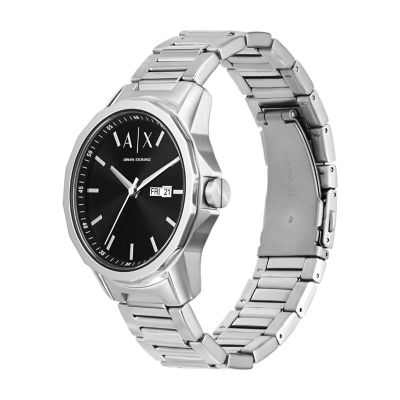 Armani Exchange Three-Hand Day-Date Stainless Steel Watch - AX1733