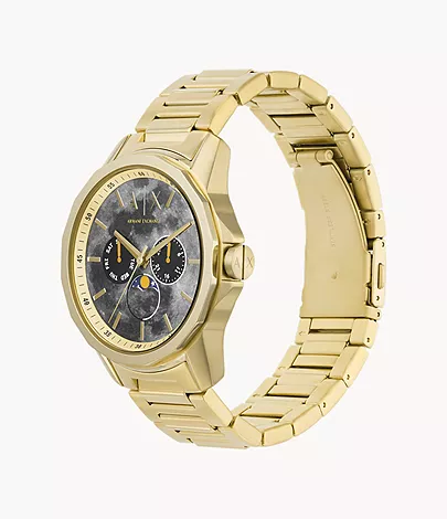 Armani Exchange Moonphase Multifunction Gold-Tone Stainless Steel Watch -  AX1737 - Watch Station