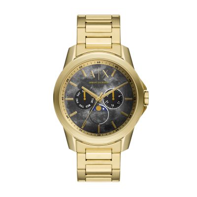 afschaffen commentaar Antagonist Armani Exchange Moonphase Multifunction Gold-Tone Stainless Steel Watch -  AX1737 - Watch Station