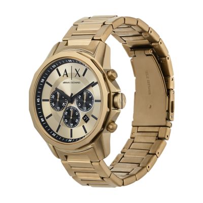 Exchange Stainless - Steel Gold-Tone Watch Armani - AX1739 Chronograph Watch Station Bronze