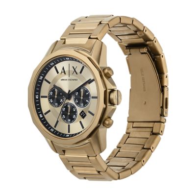 Armani Exchange Chronograph Bronze Gold Tone Stainless Steel Watch