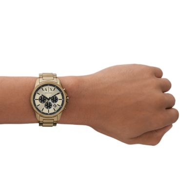 Armani Exchange Chronograph Bronze Gold-Tone Stainless Steel Watch