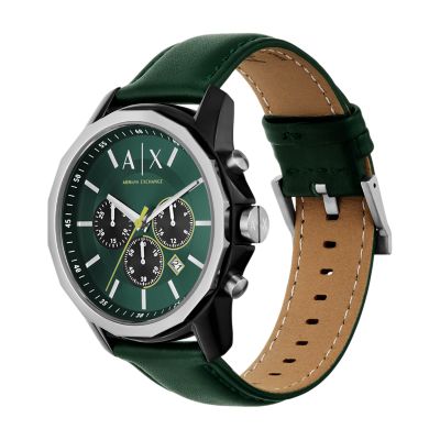Armani Exchange - Watch Leather Station Green Chronograph Watch - AX1741