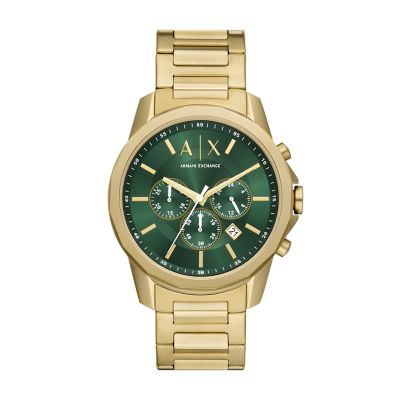 Armani Exchange Stainless AX1746 Chronograph Watch Gold-Tone - - Steel Watch Station