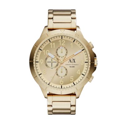 Armani Exchange Men's Chronograph Gold-Tone Steel Watch - Gold