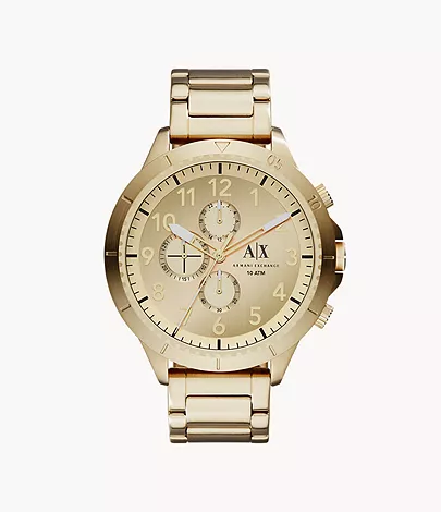 Armani Exchange Chronograph Gold-Tone Stainless Steel Watch - AX1752 - Watch  Station