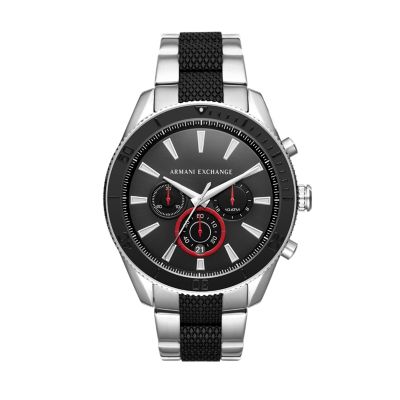 armani exchange men's black stainless steel watch
