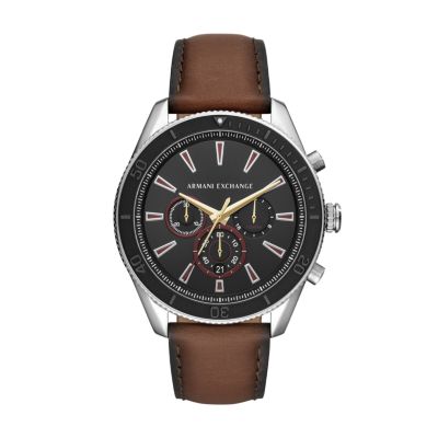 Armani Exchange Chronograph Brown Leather Watch AX1822 Watch