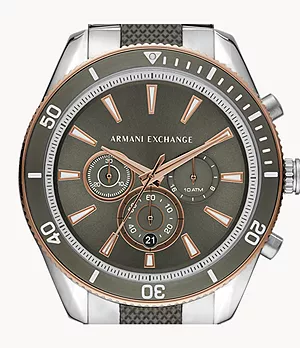 Armani Exchange Uhr Chronograph Edelstahl zweifarbig
