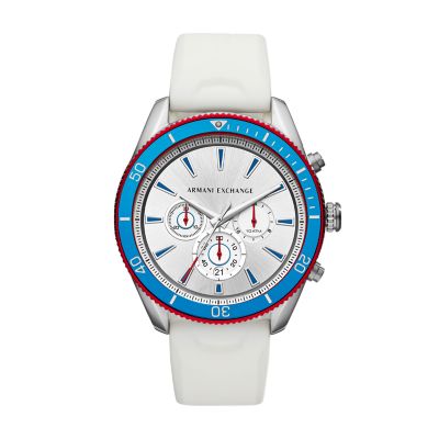 Chronograph White Silicone Watch 