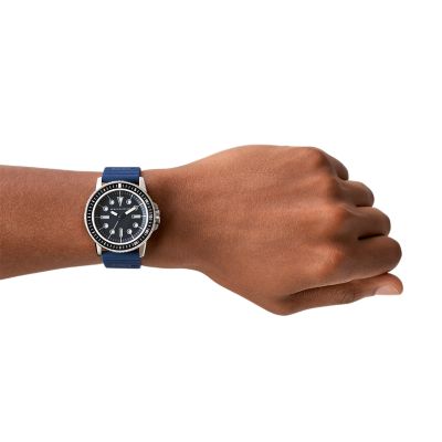 Armani Exchange Three-Hand Blue Silicone Watch - AX1851 - Watch