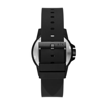 Armani Exchange Three-Hand Black Silicone Watch - AX1852 - Watch