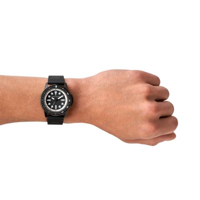 Armani Exchange Three-Hand Black Silicone Watch - AX1852 - Watch