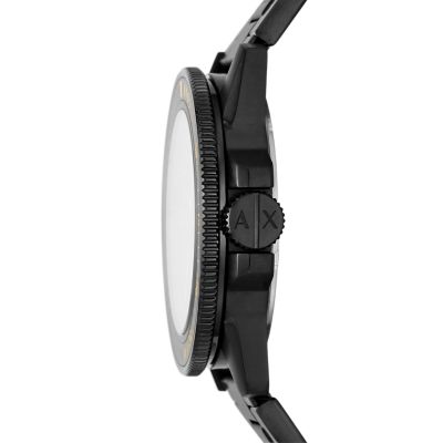 Armani Exchange Three-Hand AX1855 Stainless Station Watch - Black Watch - Steel