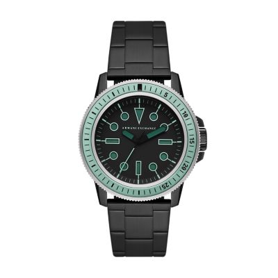 Armani Exchange Three-Hand Black Stainless Steel Watch - AX1858 - Watch  Station
