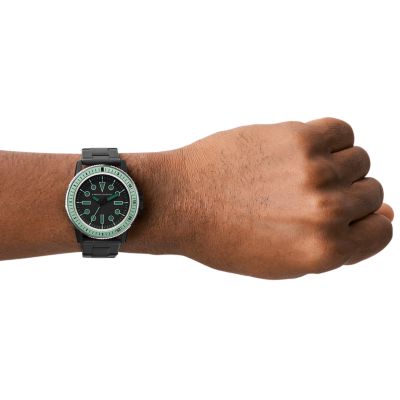Armani Exchange Steel Watch - - Station AX1858 Black Stainless Watch Three-Hand