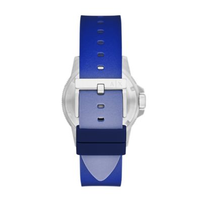Armani Exchange Three-Hand Blue Silicone Watch Watch AX1859 - - and Station Purple
