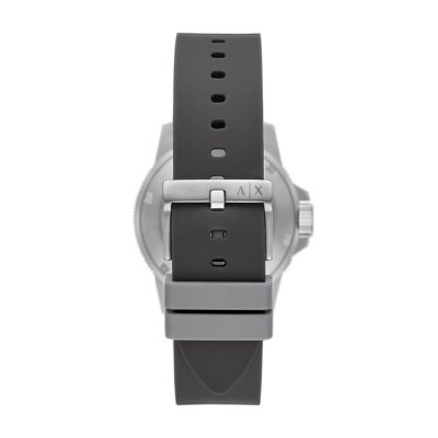 Armani Exchange Three-Hand Grey Silicone Watch - AX1862 - Watch