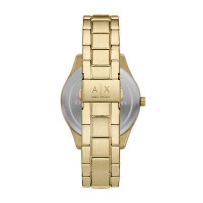 Armani Exchange Multifunction Gold-Tone Stainless Station Watch Steel Watch - AX1875 