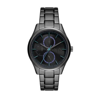 Armani Exchange Men's Multifunction Black Stainless Steel Watch - Black