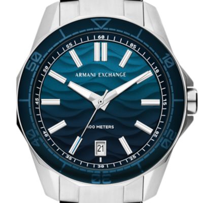 Armani Exchange Three-Hand Date Stainless Steel Watch