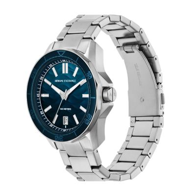 Armani Exchange Three-Hand Date Stainless Watch Watch AX1950 Station - Steel 
