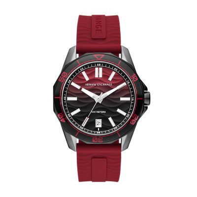 Armani exchange red watch sale