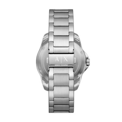 Steel Stainless Exchange Armani Three-Hand AX1955 Watch Station Date Watch - -