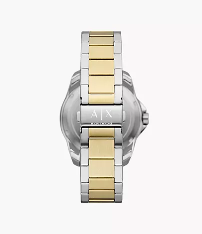 Date Station Exchange Watch Watch Three-Hand - AX1956 Steel Stainless Two-Tone - Armani