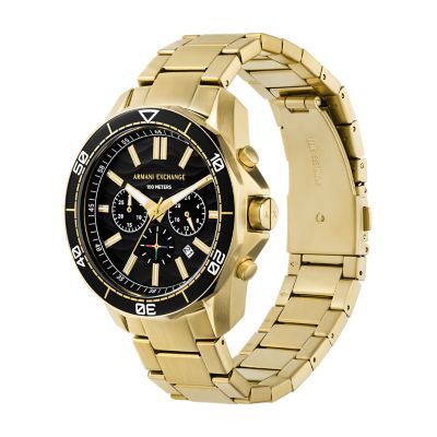 Armani Exchange Chronograph Gold Tone Stainless Steel Watch