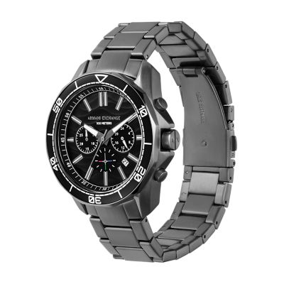 Armani Exchange Chronograph Gunmetal Stainless Steel Watch 