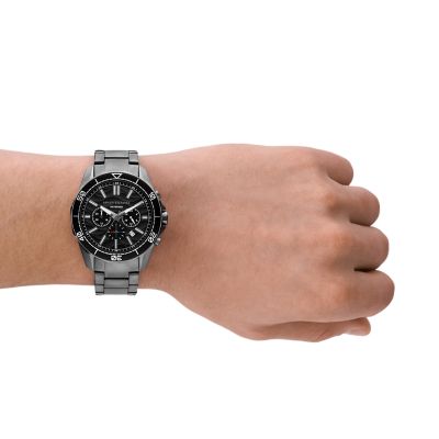 Armani Exchange Chronograph Gunmetal Stainless Steel Watch 