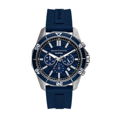 Armani exchange store blue dial watch