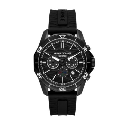 Armani Exchange Chronograph Black Silicone Watch AX1961 Watch