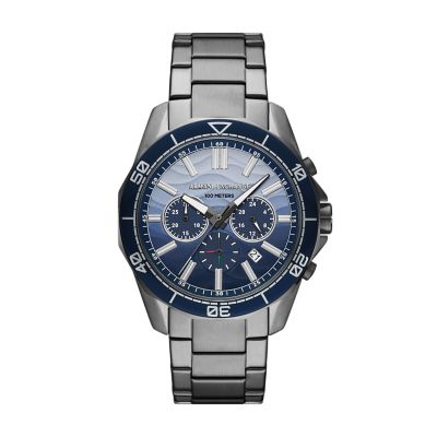 Gunmetal for Armani Exchange Chronograph Black Stainless Steel Watch